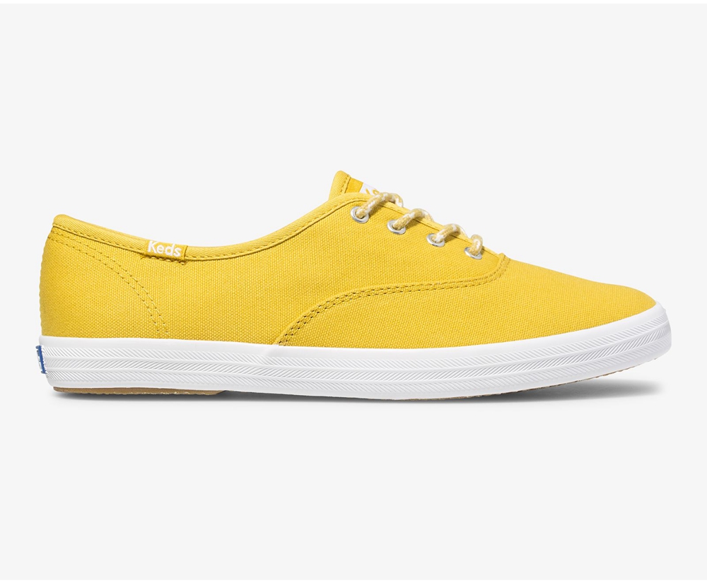 Keds Sneakers Yellow - Champion Solids - Womens PUMYQK-097